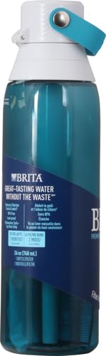 Brita Insulated Filtered Water Bottle with Straw, Reusable, BPA Free Plastic, Sea Glass, 26 Ounce