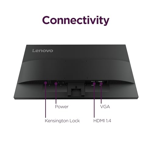 Lenovo L22e-40 Monitor, 21.45” FullHD Resolution, 250 nits Brightness, 75Hz Refresh Rate, AMD FreeSync, HDMI and VGA Ports, Tilt-Adjustable Stand, Natural Low Blue Light, Cloud Grey