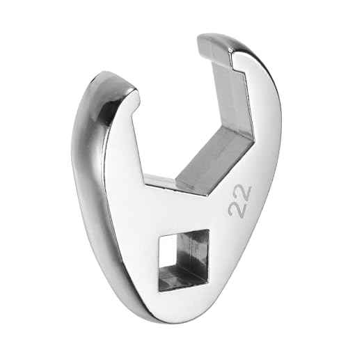 HARFINGTON Drive Crowfoot Wrench 3/8" Drive 22mm Metric Fractional Crowfoot Flare Nut Wrench 40Cr Chrome Plated Open End Crowfoot Wrench for Mechanics Automotive Repair Work