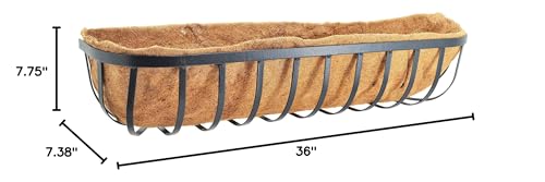 Arcadia Garden Products 1530 Solstice Series Wall Trough Planter, 36 inch, 36", Black