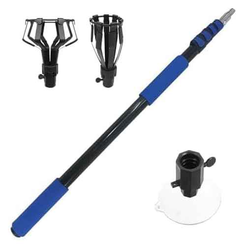 28FT Reach Light Bulb Changer for High Ceilings -Light Bulb Extension Pole Changer with Telescopic Extension Pole 5-20FT Suction Cup Baskets for High Ceilings and Recessed Lights