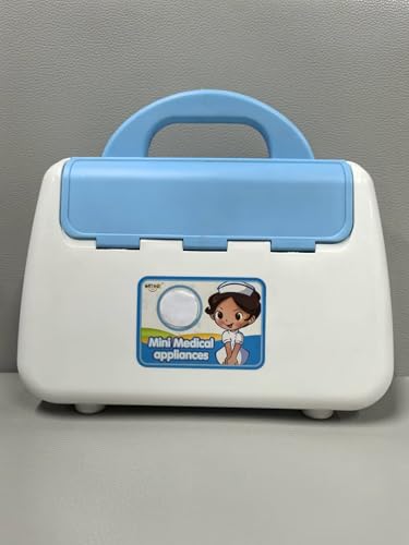 BUYGER 16 Pcs Kids Childs Toy Doctor Sets, Role Play Toys for 3 Year Old Boys, with Lights and Sounds, Gift, Blue