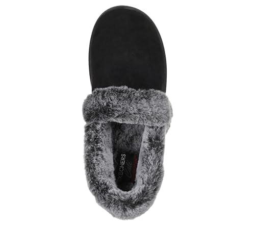Skechers Women's Cozy Campfire - Team Toasty Low Top Slippers, Black Black Microfiber Suede Faux Fur Line Blk, 6 UK