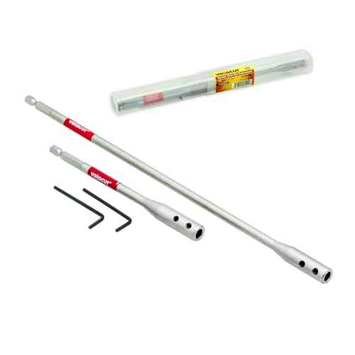 Drill Bit Extension Set, 6 and 12 Inches 1/4 Hex Shank Extension for Spade Bits, 2X Hex Key Included, Wood Spade Drill Bit Extension