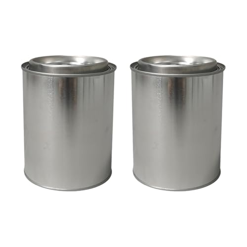 GSHLLO 2 Pcs 500ml Small Metal Paint Cans Empty Paint Storage Containers Craft Paint Pails and Buckets with Lids for Solvents Adhesives or DIY Projects