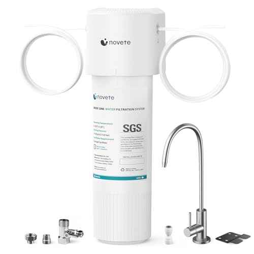 NOVETE Under Sink Water Filter, 3-Years, 30000 Gallons, Reduce 99.5% Chlorine, PFAS, Bad Taste, NSF/ANSI 42/372, Water Filtration System with Stainless Faucet, USA Tech, Do Not Reduce TDS, UWF0A-KPC