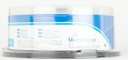 MediaRange BD-R Dual Layer 50GB 6x Write Speed, Full Surface Printable, Cake Box of 25