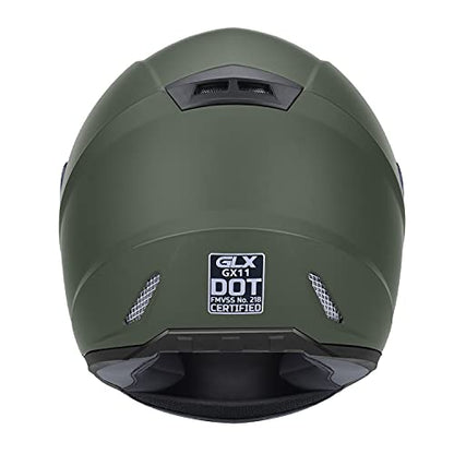 GLX GX11 Compact Motorcycle Helmet - Camo, Large - Full Face w/ Tinted Visor, DOT Approved
