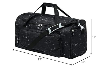 Gym Bag for Men - 55L Black Durable Large Duffle Bag for Travel, Workout, Fitness & Sport