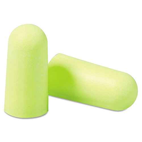 3M Ear Plugs, E-A-Rsoft Yellow Neons 315-1250, 200 Pair of Disposable Earplugs, Pairs Individually Wrapped, Regular Size, Uncorded, 33 NRR, Tapered Cylinder Shape, Slow Recovery Foam