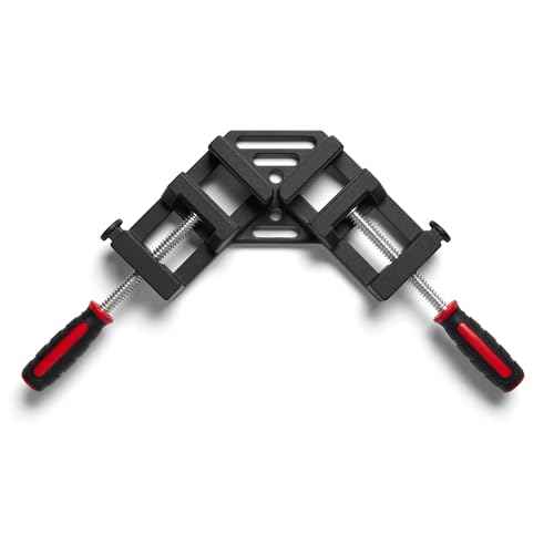 90-Degree Angle Clamp - Home Improvement Corner Clamp for Wood, Metal Tubes & Glass - Adjustable Hand Tool - Aluminum Alloy Die-Cast
