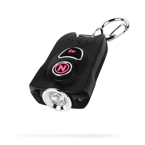 NEBO MYPAL Rechargeable Keychain Flashlight & Safety Alarm | 400 Lumens, 7 Light Modes, Loud 115db Alarm, Durable & Water Resistant for Personal Security, Includes Charging Cable ? Black