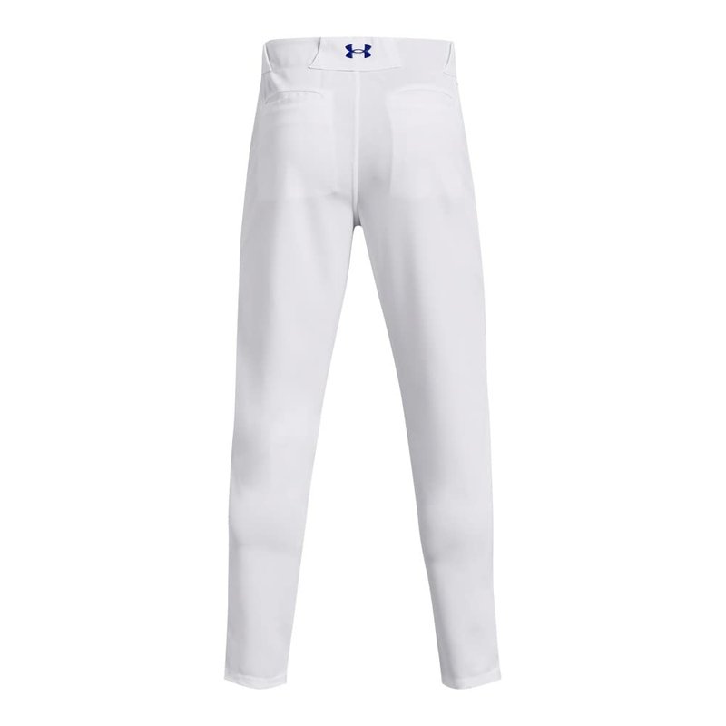 Under Armour Men's Utility Baseball Straight Leg Pant Pipe 22, (101) White/Royal/Royal, Medium