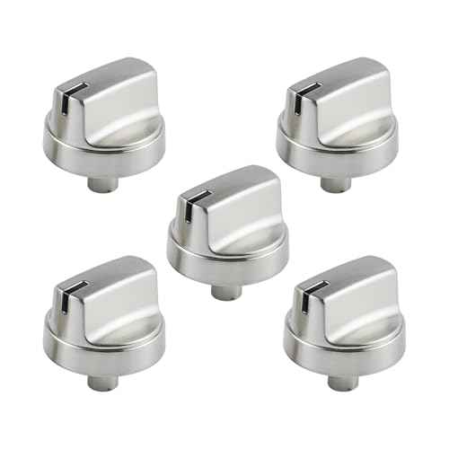 WB03X29315 KIP 5U06 191D9233 Stove Knobs Cooktop Replacement Parts for GE Cooktop Knob Stainless Steel 30 Inch JGP5030SLSS Gas Range Oven Knobs Stove Top Control Knob Surface Burner Knobs 5 Pcs