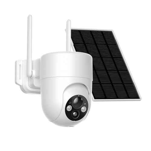 Solar Camera Outdoor Wireless, 2K Color Night Vision, Security Cameras Wireless Outdoor with 360¡ÆView, Battery Powered, 2.4GHz WiFi, Instant Alerts, IP65