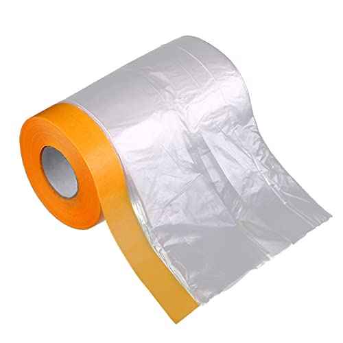 Masking Film Masking Plastic Film Pre-Folded Hand Masker Film for Painting & Automotive Plastic Masking Film Overspray Protection (3.6 Feet x 65 Feet, 3 Rolls)