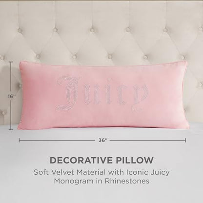 Juicy Couture – Decorative Accent Pillow Velvet Safari Leopard Premium Reversible Throw Pillow Living Room and Bedroom Décor Measures 14" x 24" Cheetah on White
