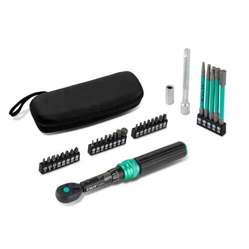 1/4" Click Torque Wrench Set, 32-Piece Portable Bicycle Maintenance Tool Kit, 2-20 Nm ¡¾3% Precision, S2 Torx & Hex Bits, Pro Bike Torque Wrench for Road/Mountain Bike (MTB) & Cycling Repair