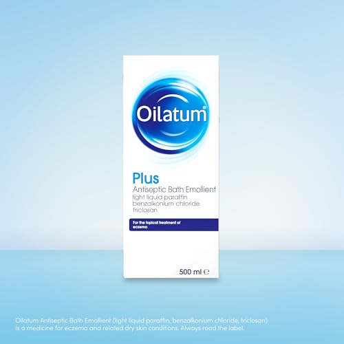 Oilatum Plus Antiseptic Emollient Bath Additive for Eczema and Dry Skin Conditions, Soothing and Hydrating Formula, Dermatologist Recommended Relief, 1 x 500ml