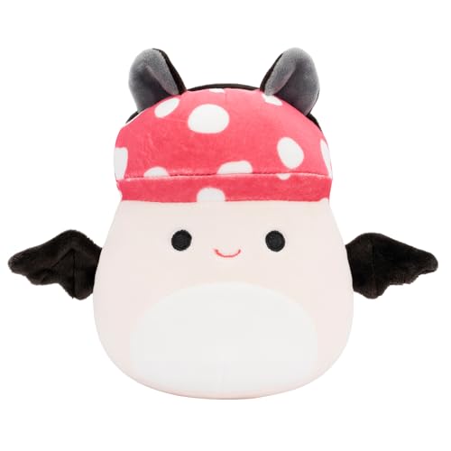 Squishmallows Original 5-Inch Halloween 4-Pack – Gabin Pumpkin Axolotl, Fitzy Goblin Holding Latte, Malcolm Bat Mushroom, Ms. K Purple Clown – Official Jazwares Plush (Little)