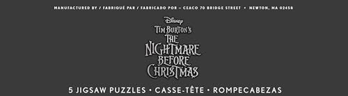 Ceaco - 5 in 1 Multipack - Disney - Tim Burton's The Nightmare Before Christmas - (2) 300 Piece, (2) 500 Piece, (1) 750 Piece Jigsaw Puzzles