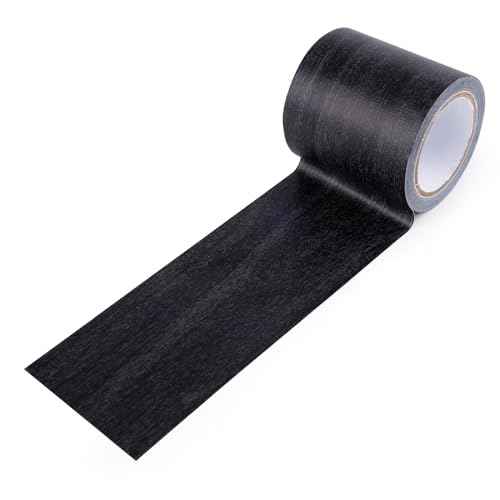 Wood Grain Repair Tape, 2.2 Inch x 15ft Wood Colored Trim Tape Self-Adhesive Simulated Wood Patch Tape for Tables, Doors, Windows, Floors (Black)