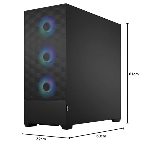 Fractal Design Pop XL Air RGB Black - Tempered Glass Clear Tint - Honeycomb Mesh Front – TG side panel - Four 120 mm Aspect 12 RGB fans included – E-ATX High Airflow Full Tower PC Gaming Case