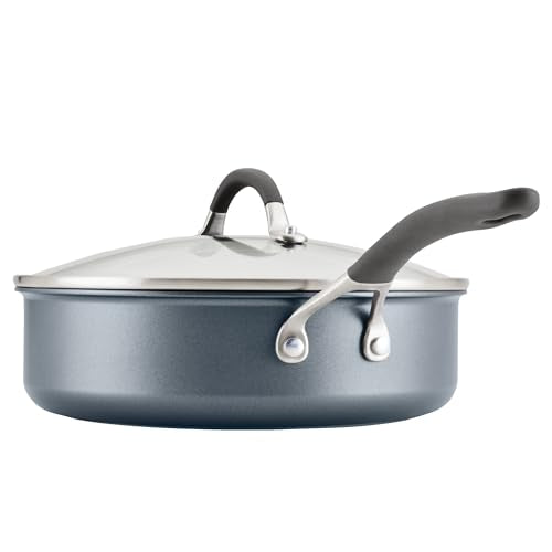 Circulon A1 Series with ScratchDefense Technology Nonstick Induction Sauté Pan with Helper Handle and Lid, 5 Quart, Graphite