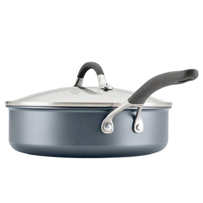 Circulon A1 Series with ScratchDefense Technology Nonstick Induction Sauté Pan with Helper Handle and Lid, 5 Quart, Graphite
