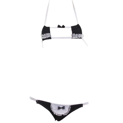 SINGUYUN Womens Sexy Micro bikini Suit Anime Bikini Cosplay Lingerie Kawaii Bra and Panty Set Cute (216Cube Black)
