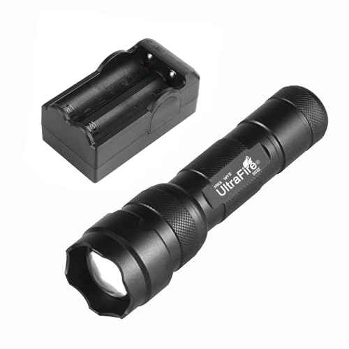 ULTRAFIRE Single Mode Mini Flashlight,1200 High Lumen Zoomable LED Tactical Flashlight with UFB18 and Charger for Outdoor Camping and Hiking Bright Small Handheld Flashlight 502z