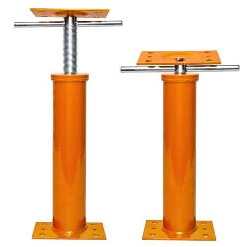 House Jacks for Leveling, 2 PCS Adjustable Jack Post 11"-17" Basement Floor Jack, Screw Floor Jack Post Supports Stabilizer Jacks for House Foundation, Stairs, Porches, Roof Beams