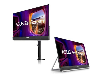 ASUS ZenScreen 16” Portable USB Monitor (MB169CK) - Full HD, IPS, Dual USB-C, Mini-HDMI, Eye Care, Flicker Free, Blue Light Filter, Anti-Glare Surface, 360° Kickstand, 3 yr Warranty