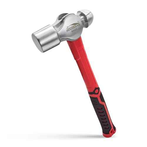 Ball Peen Hammer 2 Lb, Big Ball Pein Hammer With Non-slip Rubber Grip, Metal Hammer For Metal Work, Rounding, Mechanics