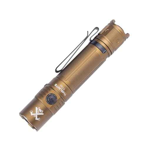 ThruNite TT20 Tactical Flashlight, Customized Verison with The Outsider, High 2010 Lumens, Long 305 Meters Beam Distance, USB-C Rechargeable Flashlight Compact for Hunting, Hiking - Desert Tan CW