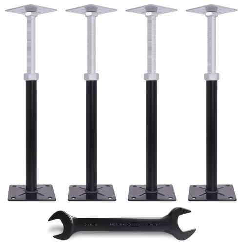 Adjustable House Floor Jacks, 4 PCS Post Floor Joist Jacks for Leveling, 11" - 16.5" Height Adjust Range, Telescoping Screw Jacks for Temporary Support - 11000 lbs Max Load Capacity (Each)