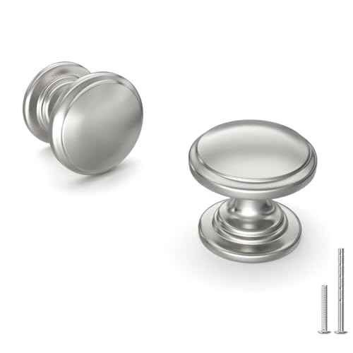 homdiy 25 Pack Brushed Nickel Cabinet Knobs Sliver Round Drawer Knob for Kitchen Cabinets Dresser Drawers Pulls Zinc Hardware Handle