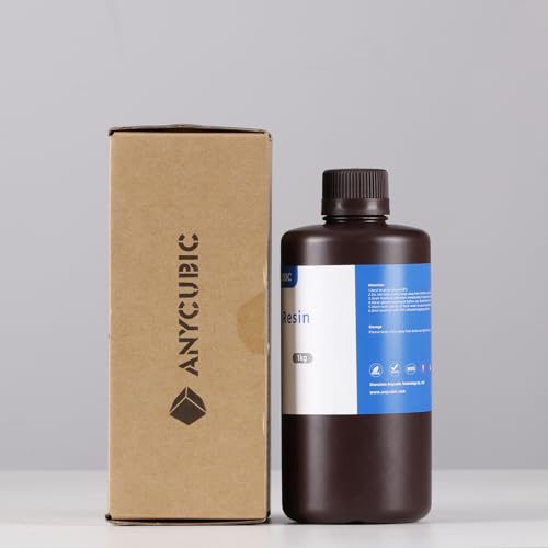 ANYCUBIC 3D Printer Resin 1KG, Standard 405nm UV Fast Curing Photopolymer Resin with High Precision and Low Shrinkage for 8K/14K LCD Resin 3D Printer, Grey