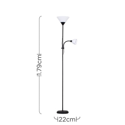 MiniSun | Modern Gloss Black 2 Way Mother/Father and Child Floor Lamp | Floor Lamps & Torchieres, Home Décor & Improvement Essential