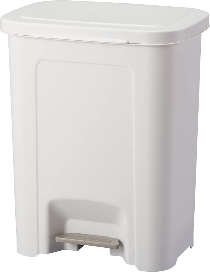 Asvel Trash Can with Lid, Pedal Type, 6.5 gal (25 L), Made in Japan, Evan", Wide, Width 14.6 x Depth 11.6 x Height 18.3 inches (37.1 x 29.2 x 46.4