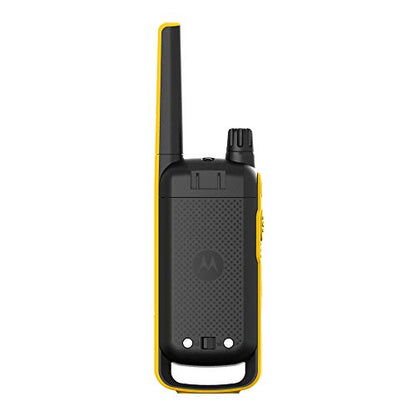 Motorola T470 Talkabout Two Way Radios, Long Range Emergency Rechargeable Waterproof Walkie Talkies 22 Channel, 35 Mile outdoor Black Yellow, 2 Pack