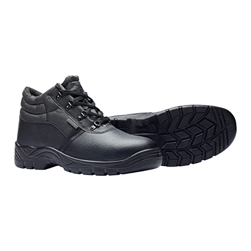 Blackrock Chukka Work Boots, Safety Boots, Safety Shoes, Steel Toe Cap, Mens Womens Ladies, Work Shoes, Black, Gardening, Lightweight, Leather, Wide Fit, Non Slip, On Site - Size 10
