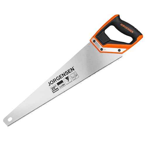 JORGENSEN 20 Inch Pro Hand Saw, 11 TPI Fine-Cut Ergonomic Non-Slip Aluminum Ultrasonic Welding Handle for Sawing, Trimming, Gardening, Woodworking, Drywall, Plastic Pipes