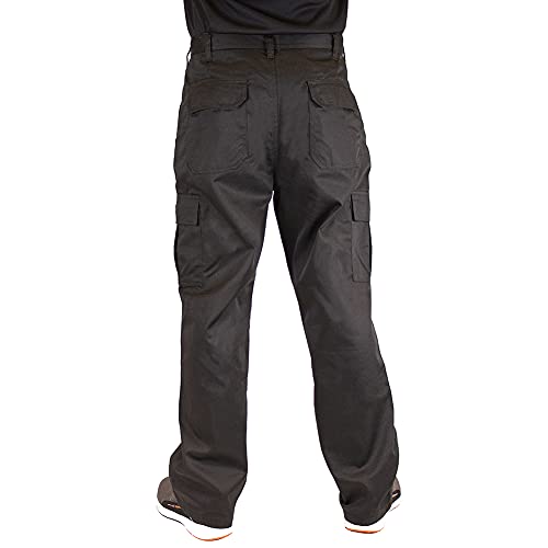 Lee Cooper Men's Classic Multi Pocket Cargo Work Trouser Easy care Safety Pant, Black, 34W / 33L