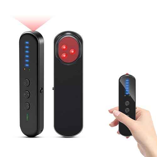 Anti-Spy Hidden Camera Detector with 99% Accuracy,Find GPS Trackers &Listening Devices Portable Privacy Protector for Hotel/Travel,Anti-Surveillance RF Bugs Detector with LED (Black)