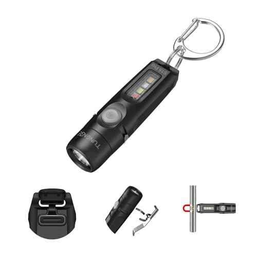 TNENGE S15Pro Keychain Flashlight,750 High Lumen EDC Pocket Flashlight with Clip,USB C Rechargeable Mini Flashlight with Magnet,Suitable for Hiking, Camping, Repair(Black)