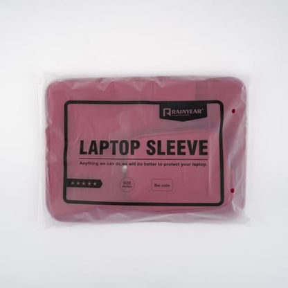RAINYEAR 14 Inch Laptop Sleeve Compatible with 14" Notebook Computer Chromebook, 15" Macbook Pro M4 M3 M2 Protective Case with Front Pocket & Accessories Pouch(Red,Upgraded Version)