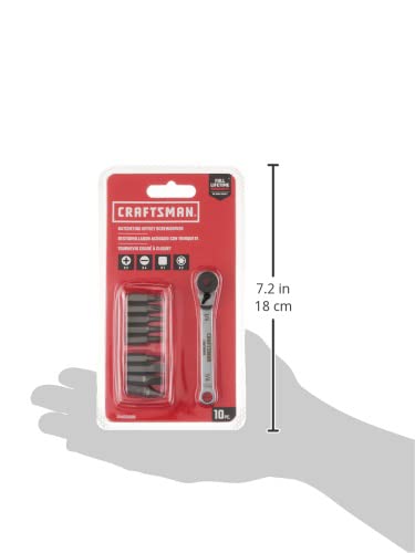CRAFTSMAN Screwdriver Set, Ratcheting, Multi-bit 10-Piece (CMHT68008)
