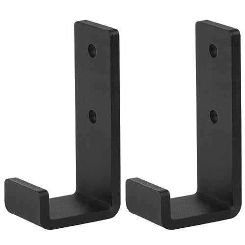 2 Pack 8" Black Steel J Hook, Extra Heavy Duty Wall Mount Utility Hook for Hanging, Garage, Load 330 lbs, 1/4" Thick