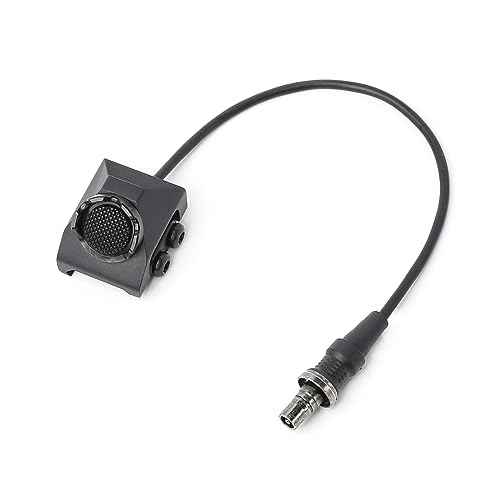 Remote Pressure Switch, Tactical Flashlight Weapon Light Switch with SF Plug for M300 M600 Scout Light, Aluminium Alloy Switch Fit for 20mm Picatinny Rail (S-BK)